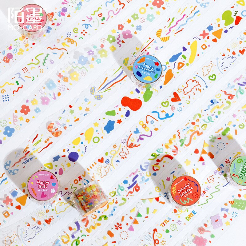 Ruban de célébration de fête ruban de masquage ballon planificateur décoratif ruban adhésif bricolage Scrapbooking autocollant étiquette papeterie