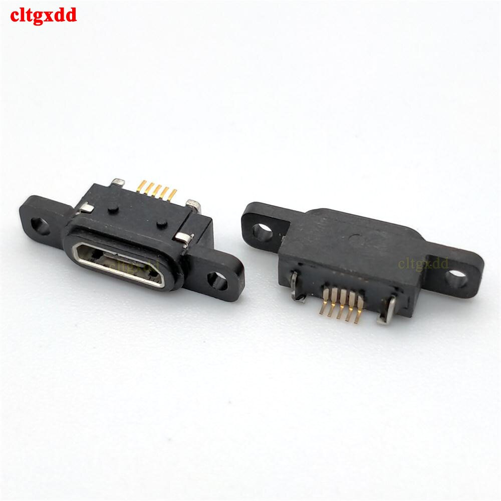 2Pcs Micro USB Type c 3.1 USB 2.0 Female Jack 4P 6P 4 Feet Smd Inline Panel Waterproof Dwaterproof Water Diy Connector Repair: E