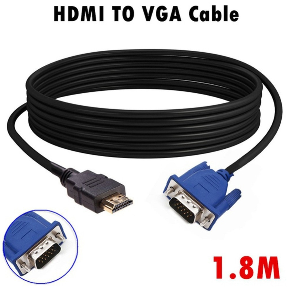 EDAL HDMI naar VGA Adapter Kabel Digitale 1080P HD Audio Converter Adapter HDMI VGA Connector Kabel voor Computer 1.8m S
