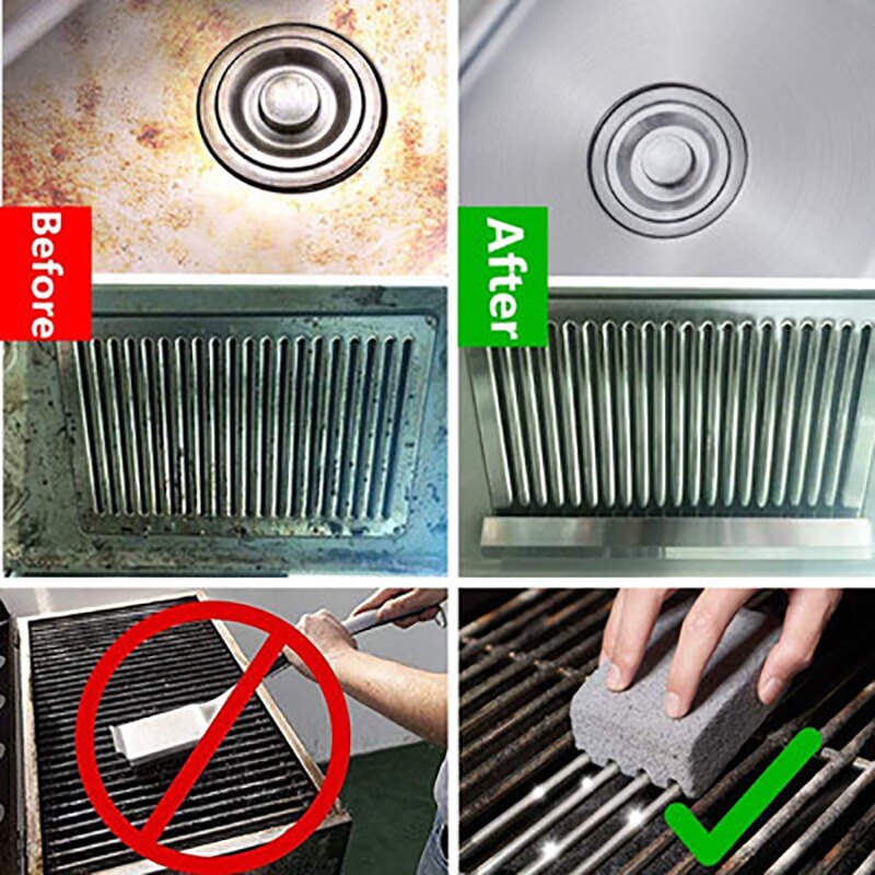Bbq grill tegelblock handhållen bbq rengöringssten grillställ fläckar ren skrapa bbq rengöringsborste