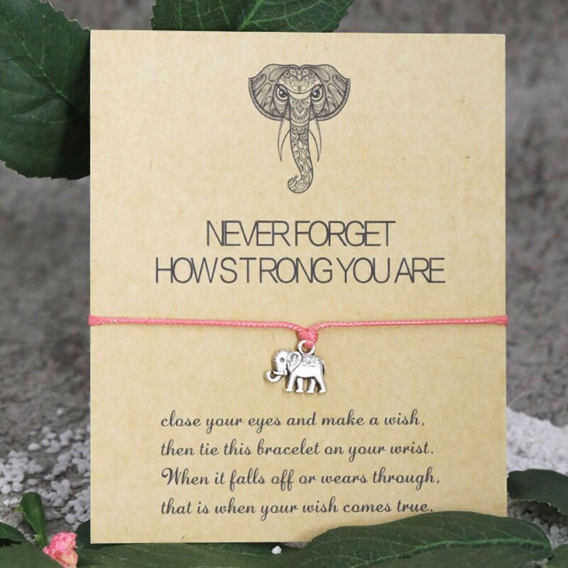 Elephant Wish Bracelet Never Forget How Strong You Are Friendship Bracelet Elephant Jewelry Women Men Inspirational