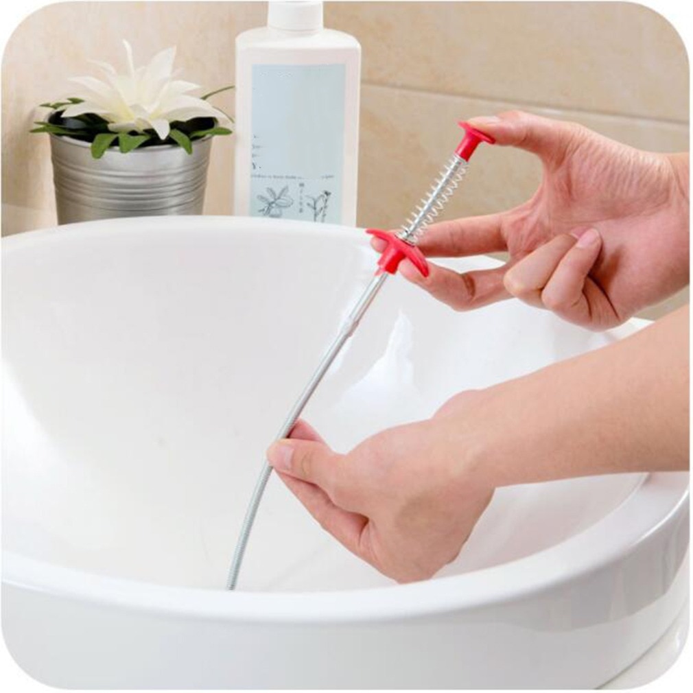 Bathroom Kitchen Spring Sewer Dredging Tool Bendable Sink Tub Toilet Hair Filter Pipe Clean Hook Dredging Tools