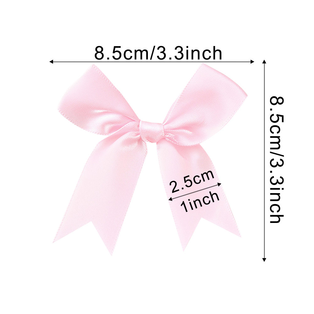 50 Uds. De lazos de cinta satinada de 85x85mm, decoración para manualidades, , sombreros de flores, ropa DIY, bolsas para tarjetas de invicación de boda, decoración de