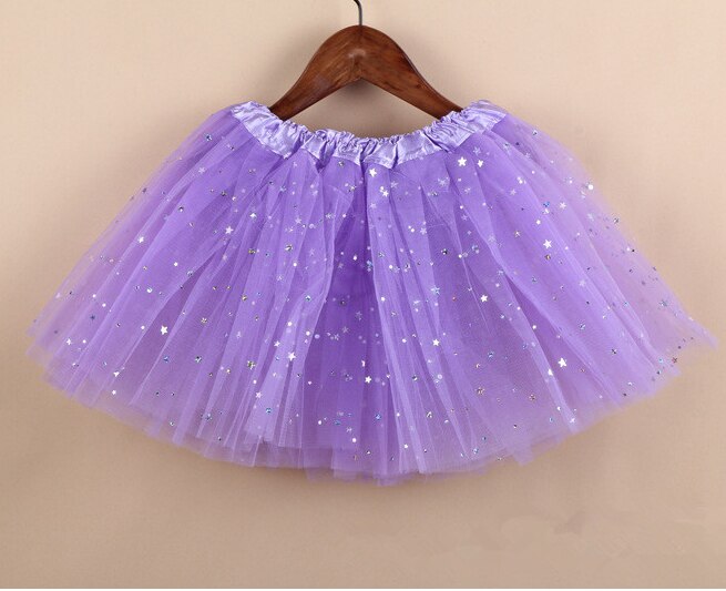 Børn baby stjerne glitter dans tutu nederdel til pige paillet 3 lag tyl lille barn pettiskirt børn chiffon sorte nederdele