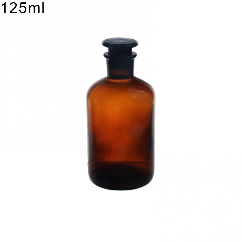 Bouteille rechargeable en verre ambre brun 30/60/125/250/500ml, contenant de réactif Portable avec bouchon: 125ml