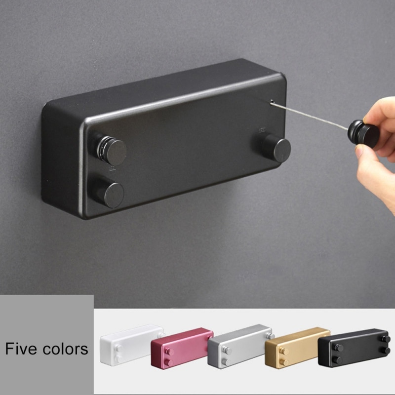 Telescopic Invisible Clothesline Free Punch Balcony Hotel Indoor Double-line Bathroom Home Retractable Clothes Rack