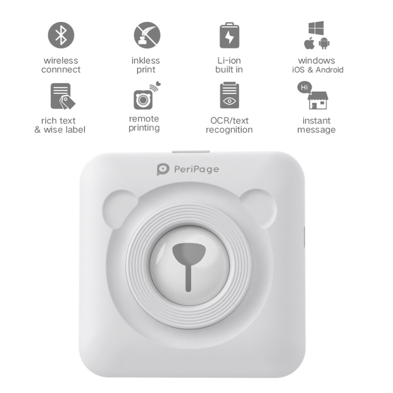 Peripage A6 203Dpi Mini Draagbare Pocket Thermische Photo Printer Mobiele Bluetooth Papier Sticker Label Printer Voor Home Office