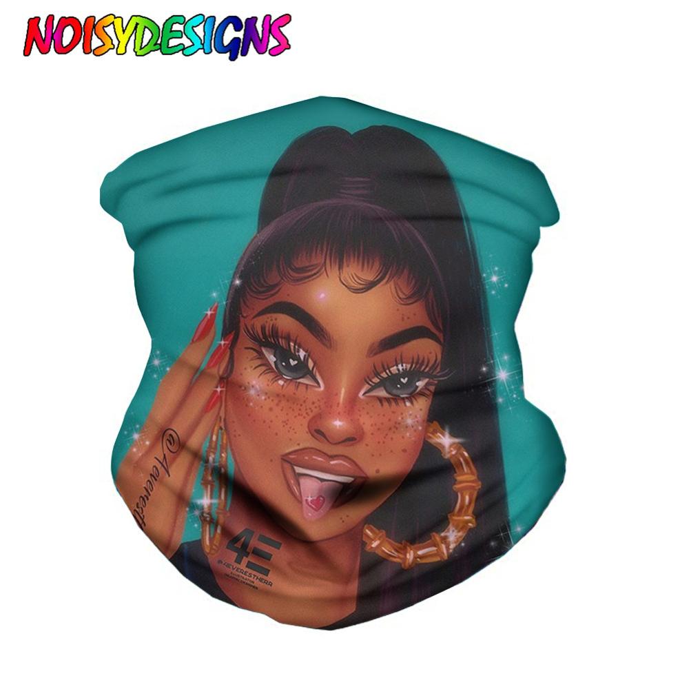 Noisedesigns multifunctionele bandana hoofdband ring nek sjaal kunst afrikaans meisje print naadloze buisvormige magische gezichtssjaal: Lmyd 5573 z 28