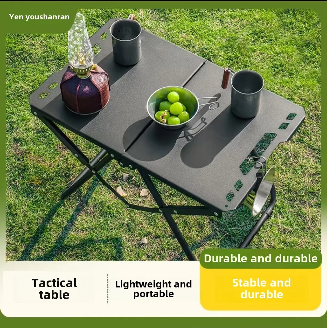 Bærbare campingklapborde ultralette udendørs foldbart skrivebord strand picnicbord kantudhulning hængbare genstande udstyr