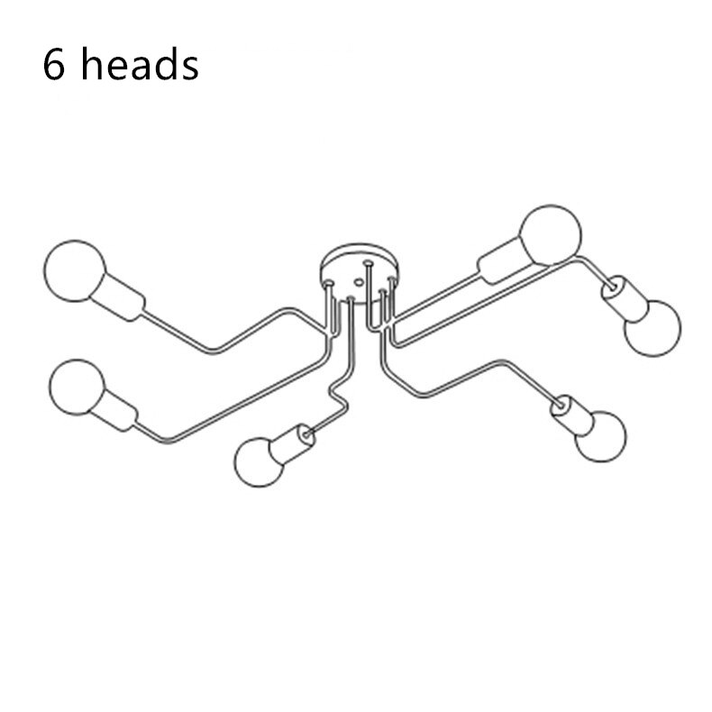 LED Pendant Lights Modern Pendant Lamps Hanging Vintage Multiple Rod Wrought Iron Lighting Ceilin Fixtures E27 Bulb Living Room: 6 heads