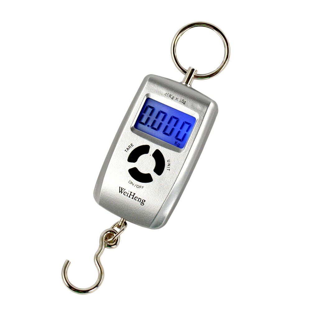 Mini báscula colgante portátil para maleta de viaje, balanza de peso, peso electrónico, gancho de pescado, peso de 45Kg/5g
