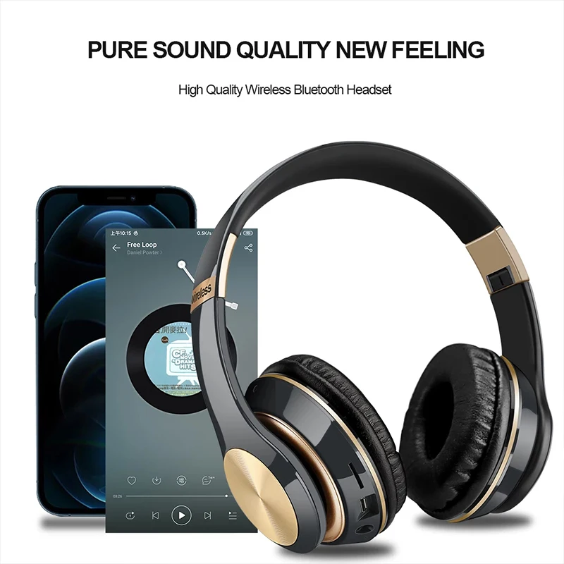 T5 słuchawki Bluetooth nauszne bezprzewodowe słuchawki douszne z mikrofonem zestaw słuchawkowy dla graczy składany Auriculare Fone dla Huawei iPhone