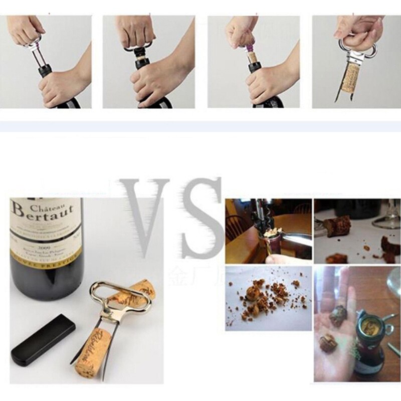 Newest Two-prong Cork Puller Ah-so Wine Opener Old Red Wine Opener
