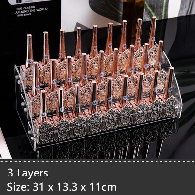 Multi-Lagen Nagellak Display Rack Acryl Nagellak Houder Cosmetische Lippenstift Organizer Manicure Hulpmiddel Opbergdoos: 3 Layers