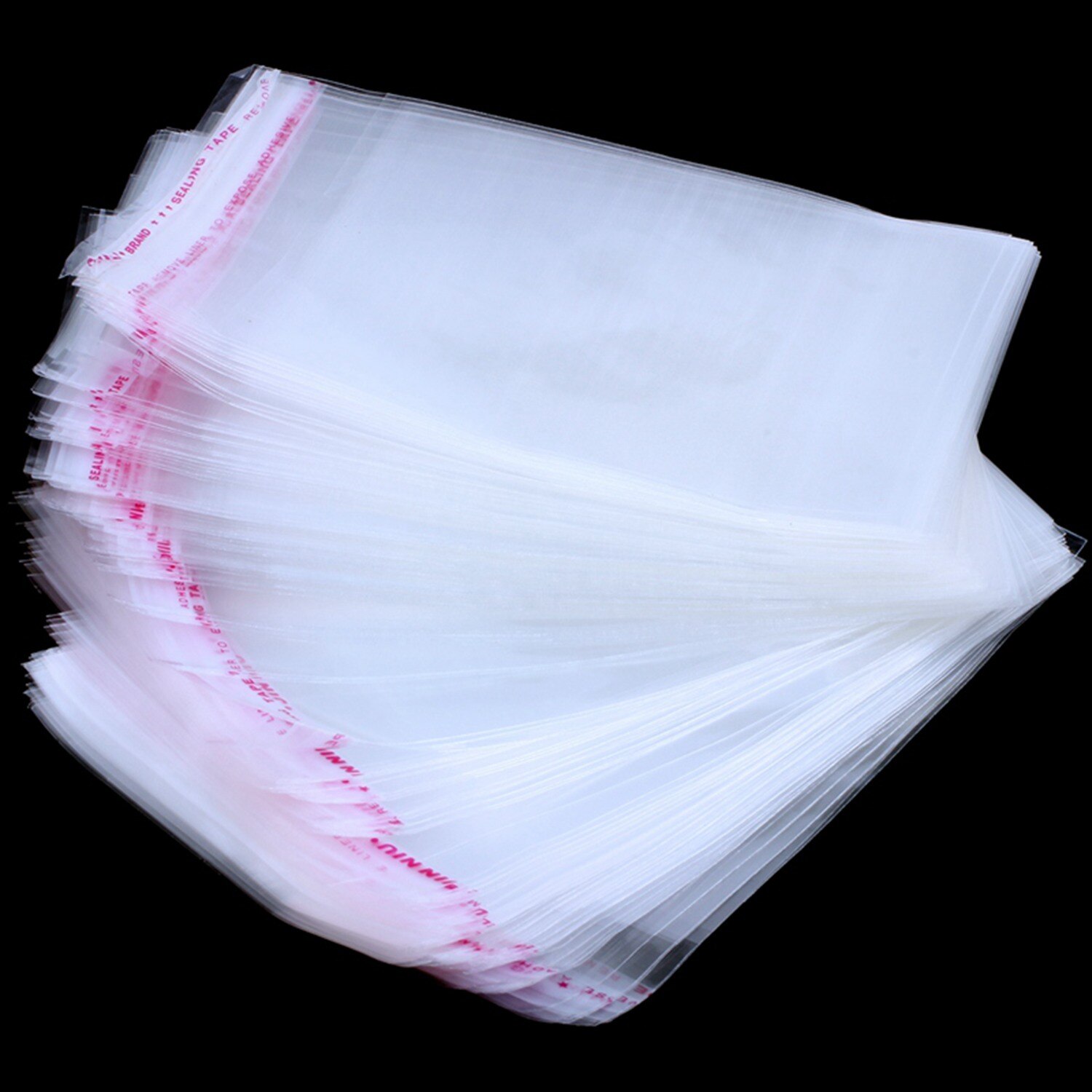200 Clear Self Adhesive Seal Plastic Bags 14x8cm