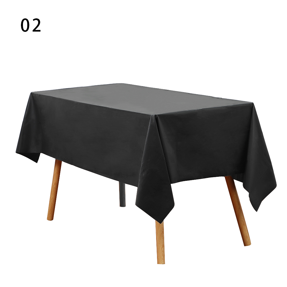 Disposable Plastic Tablecloth Rectangle covers Wipe Clean Party Decoration Wedding Supplies Large Home Decor Convenient: black