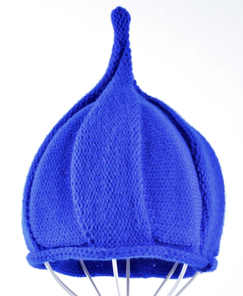 Mooie katoenen baby hoed winter gebreide wol zachte halloween pompoen caps jongens mutsen kinderen steeple cap Meisjes kerst hoeden: Blauw