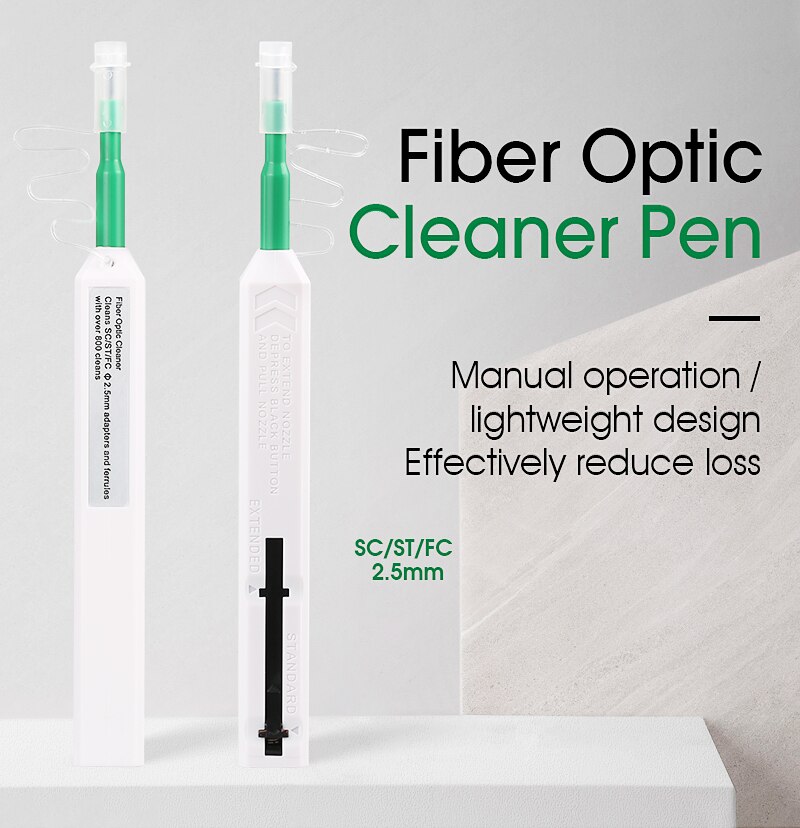 SC One Click Cleaner Tool Fiber Optic Cleaning Pen for SC/FC/ST Connector 2.5mm SC FC ST Adapter