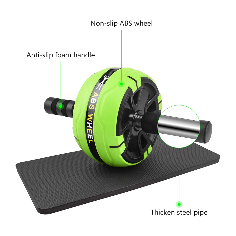 AB Wheel Roller Kit Abdominal Wheel Set with Push-Up Bar Jump Rope Hand Gripper and Knee Pad Home Gym Workout Equipment