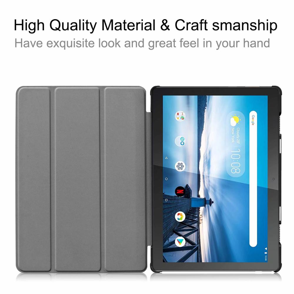 Slim Hard Case for Lenovo Tab M10 TB-X605F Release Tablet 3 Fold Magnetic Stand Cover for M10 X605 10.1 Inch