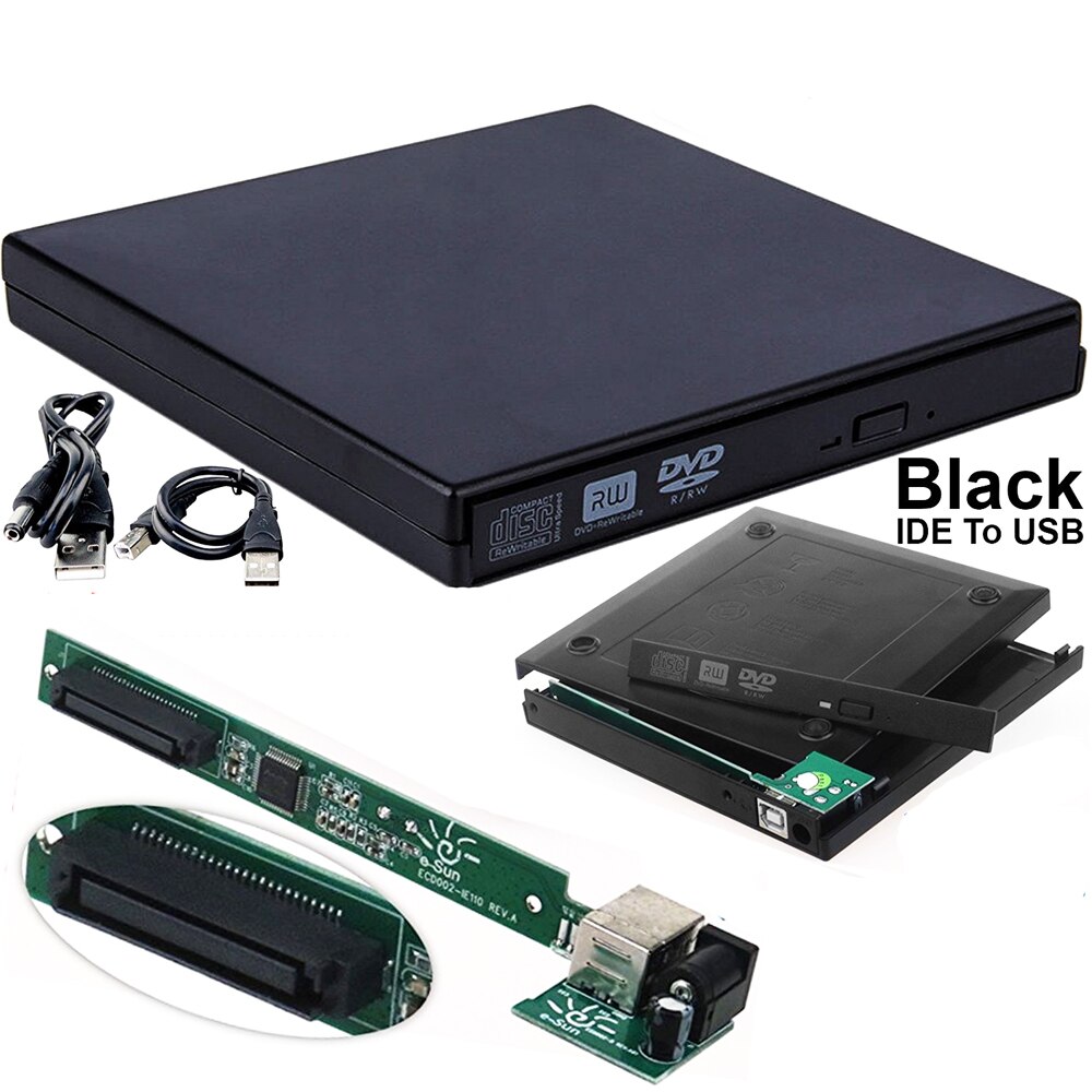 Usb 2.0 Externe Blu-Ray BD-ROM BD-RW Dvd/Rw CD-ROM Behuizing Case 12.7Mm Ide Interface Voor Laptop Optische Schijf drive