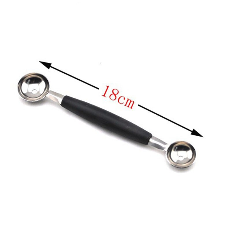 Rustfrit stål vandmelon frugt melon ske dobbelt størrelse køkkenværktøjssæt