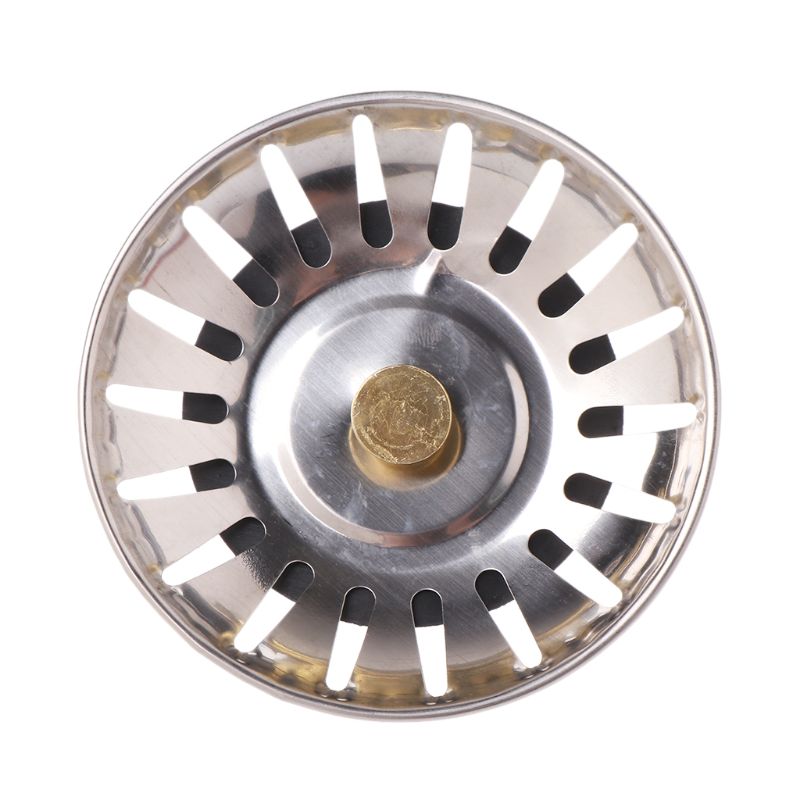 Kitchen Stainless Steel Basin Drain Dopant Sink Strainer Basket Waste Filter N27 20