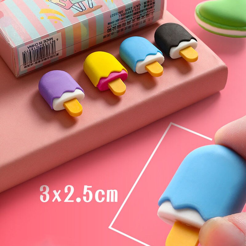 1 sztuk Kawaii lody pączki lizak odpinany gumka gumka dla dzieci prezent narzędzie robić korekcji szkoła papiernicze kreatywny prezent: lód krem 1szt Rando