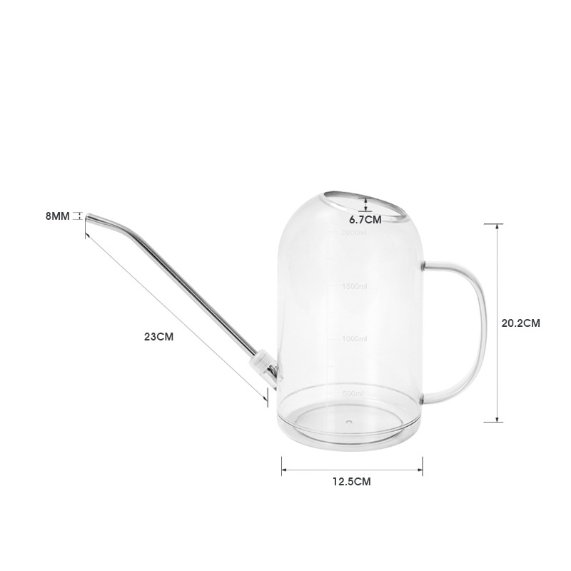 1/1.5/2L Lange Mond Gieter Huishoudelijke Transparante Gieter Tuin Gieter Tool Grote Capaciteit Plant Gieter: Licht Groen