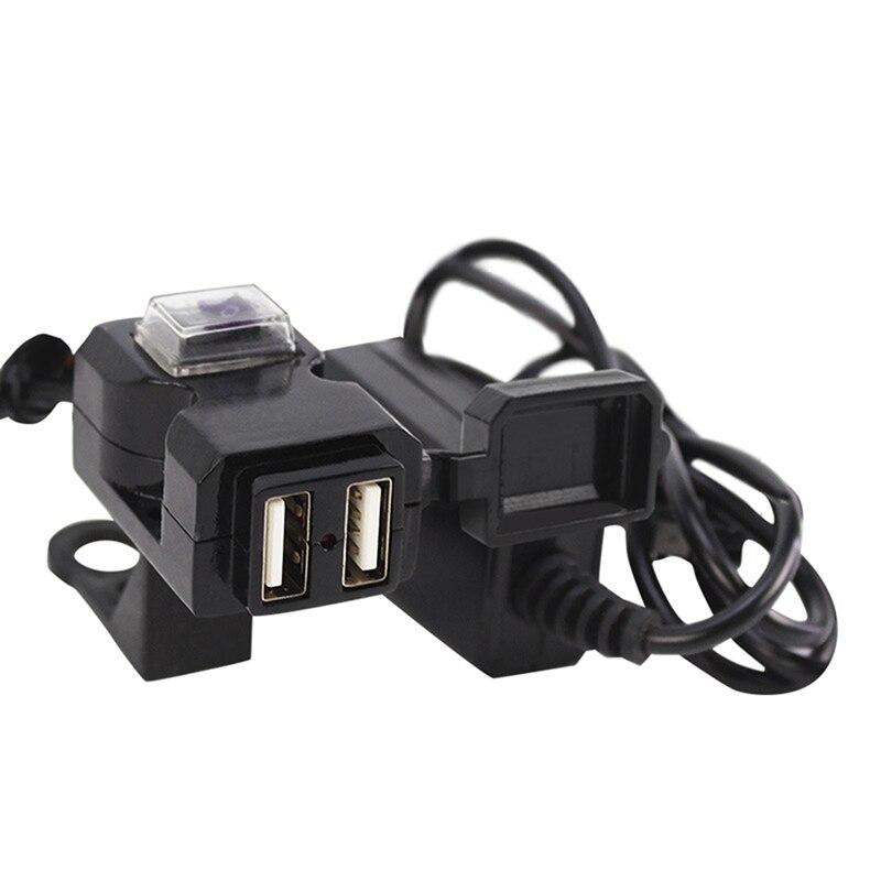 Dual USB Port 12V Waterproof Motorbike Motorcycle Handlebar Charger 5V 1A/2.1A Adapter Power Supply Socket For Phone Mobile