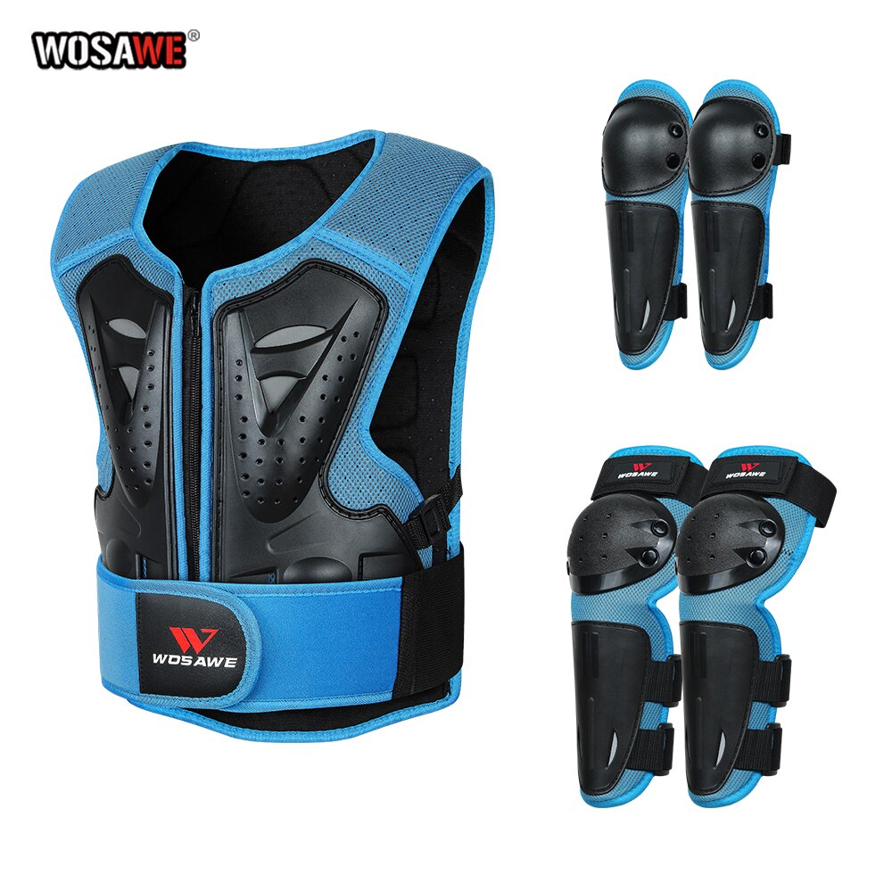 WOSAWE 4-12 years old Kids Full Body Sports Armor Suits Skate Bike Skating Scooter Rider children Protective Armor set