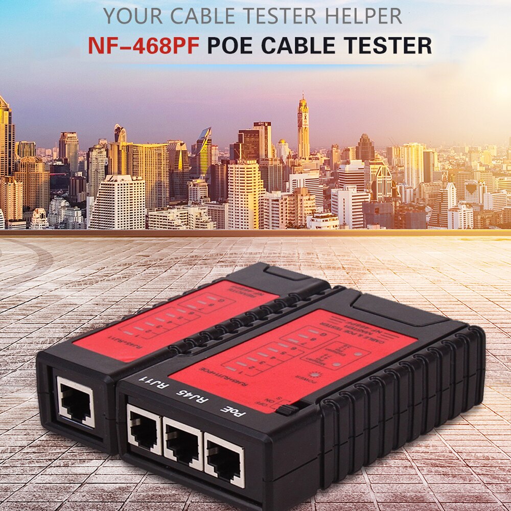 NF-468PT/NF-468PF Network Cable Tester RJ45 RJ11 PoE Switch Tester For Ethernet LAN Cable Landline Phone Wire Testing Tool