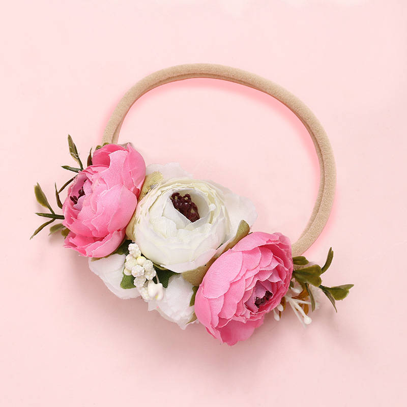 Balleenshiny Bloem Baby Hoofdbanden Super Zachte Nylon Baby Baby Haarband Baby Meisje Haar Accessoires Fotografie Props: 38