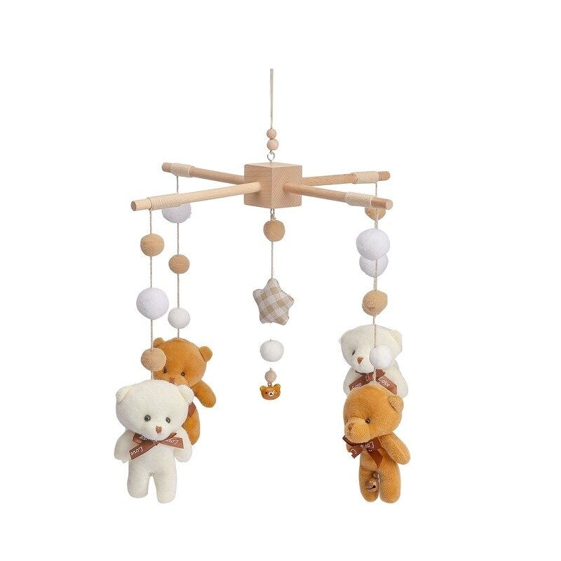 Sonagli culla Mobiles giocattolo letto campana per neonato arcobaleno nappa 0-12 mesi carosello lettini proiezione Dropshipping: bear