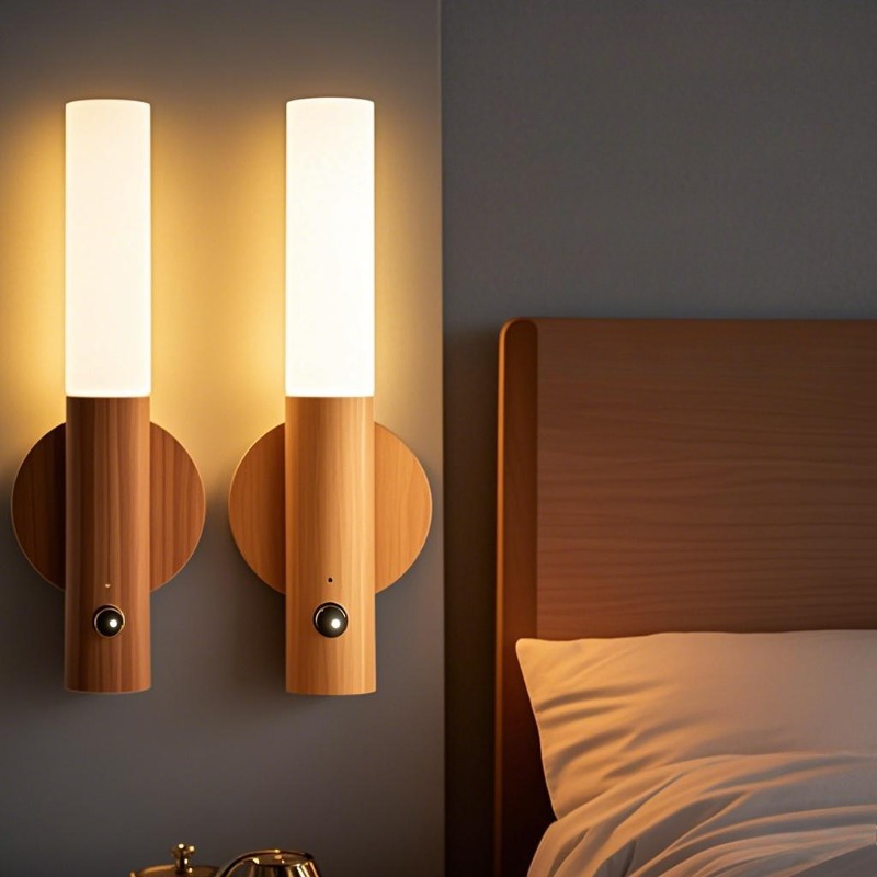 Luces nocturnas con Sensor de movimiento, luz LED inalámbrica recargable con imán, decoración portátil, iluminación de antorcha interior para dormitorio