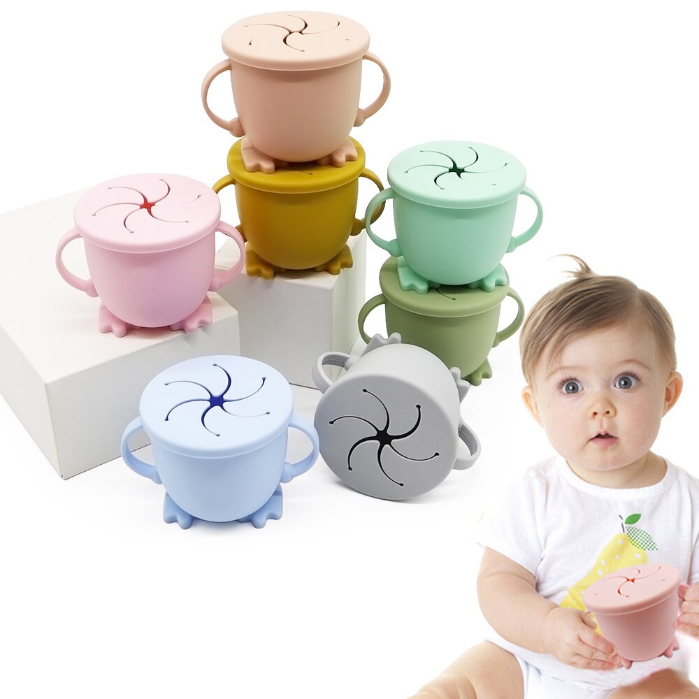 Babyvoedingsbekers, babyleerbekers, babydrinkgerei, siliconen snackbekers voor peuters en kinderen met siliconen babytrainerbeker