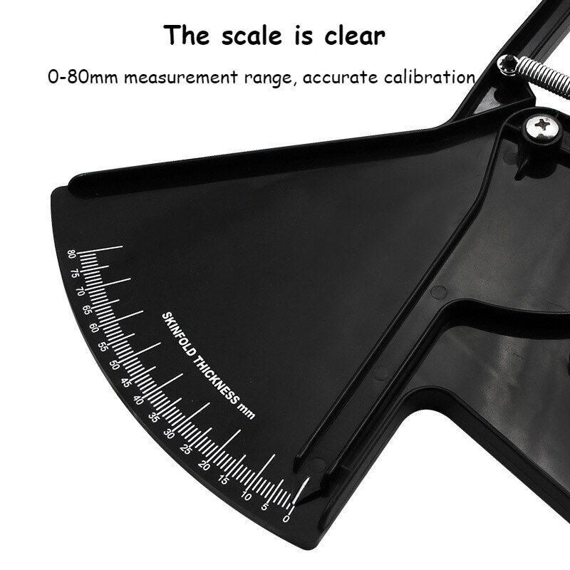 Dubbele Veren 80Mm Huidplooi Remklauw Lichaamsvet Body Fitness Tester Analyzer Vet Meten Afslanken Meting Tool