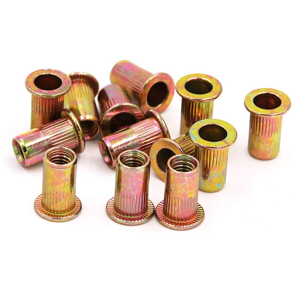 50pcs M10 Nutserts Rivet Nuts Flange Blind Rivnuts Zinc Plated Steel Nut Nutsert M10 Rivet Nuts
