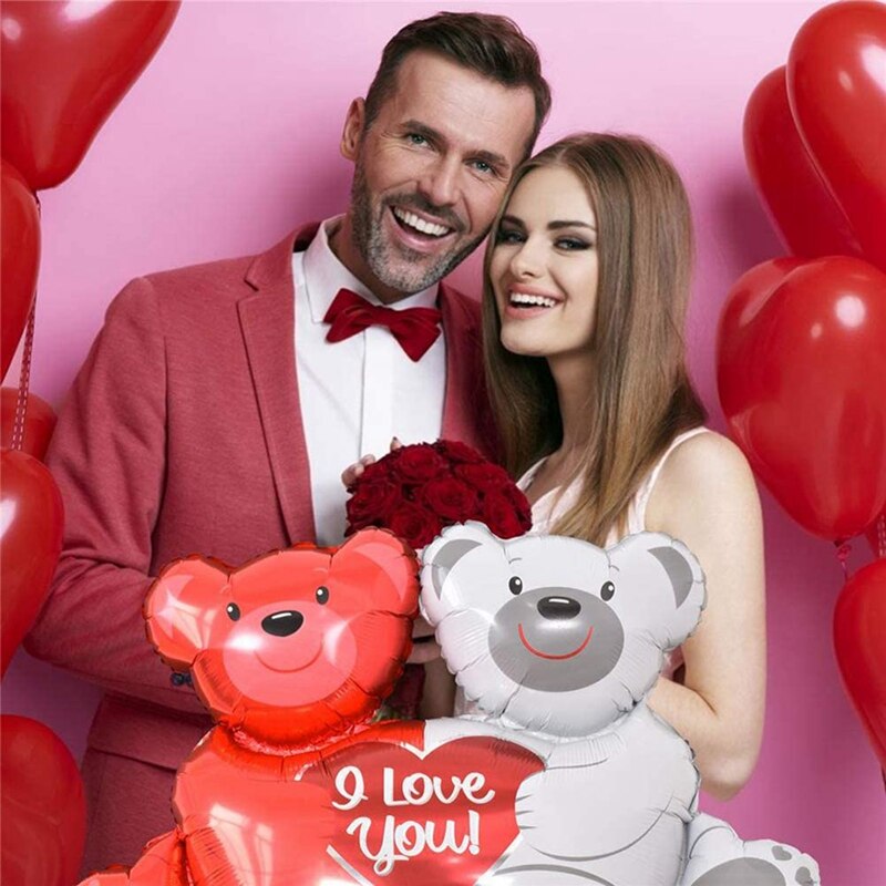 Ballons LOVE YOU en soie en forme de cœur, décoration de fête, Kit avec pétales de Rose