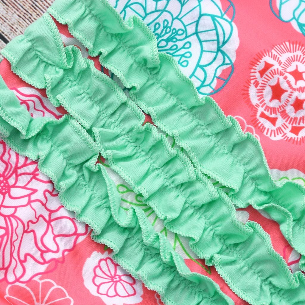 Toddler Baby Girl Kids Swimwear Floral Printed Bikini Swimsuit Beach One Piece Swimming Costume Summer Baby Clothes Bimba Roupa