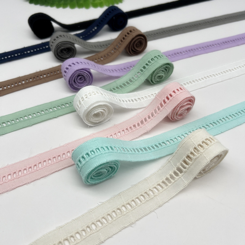 15 yardas 25 mm falda bordada rayas horizontales, atadura hueca de algodón, correa para el cabello, lazo DIY artesanía accesorios artesanales mejoras para el hogar a0475b - 1