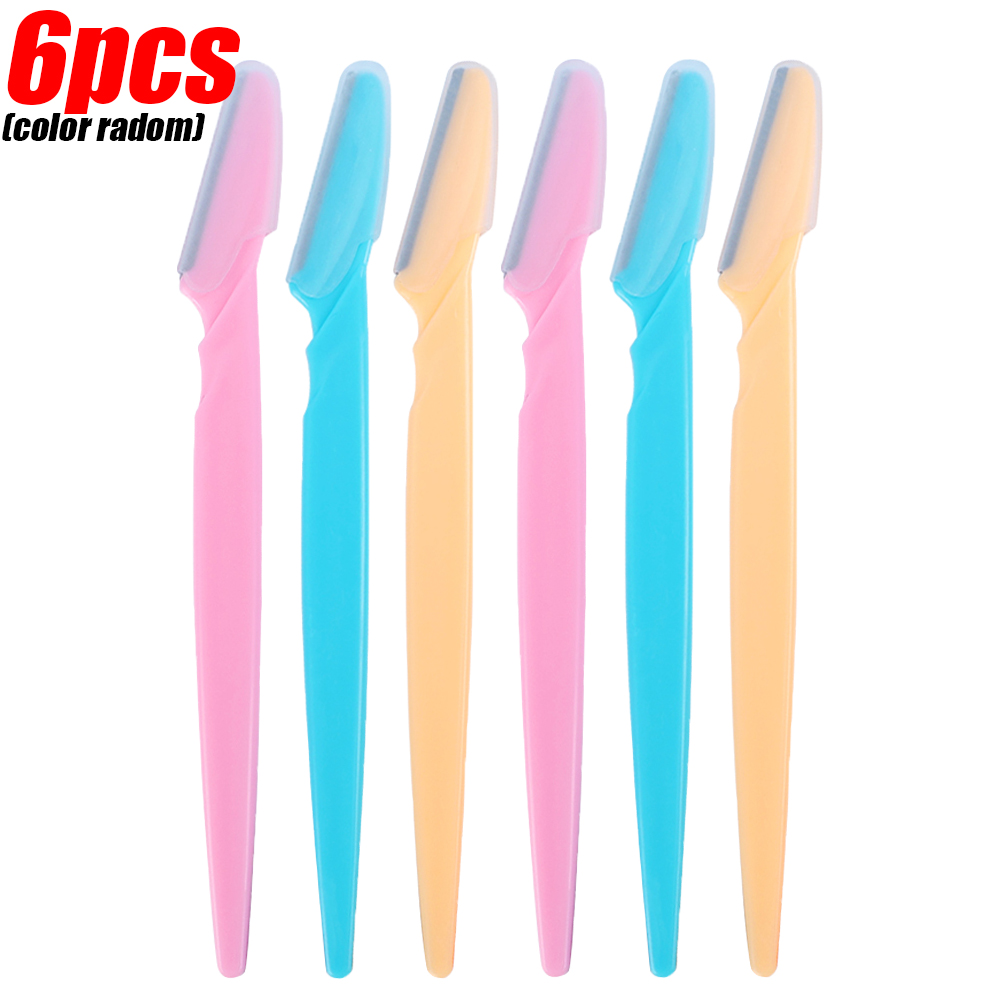 6/30 pièces Portable visage rasoir oeil sourcils épilation rasoir lame rasoir épilation couteaux sécurité rasoir femme maquillage: Black