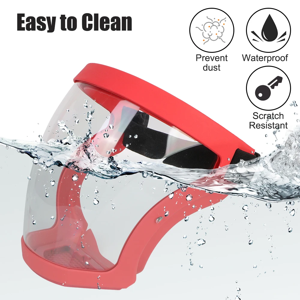Masque de protection facial complet, tête transparente, couvercle de protection pour les yeux, lunettes, visières d'écran, Anti-poussière, coupe-vent, Anti-buée, outils de cuisine