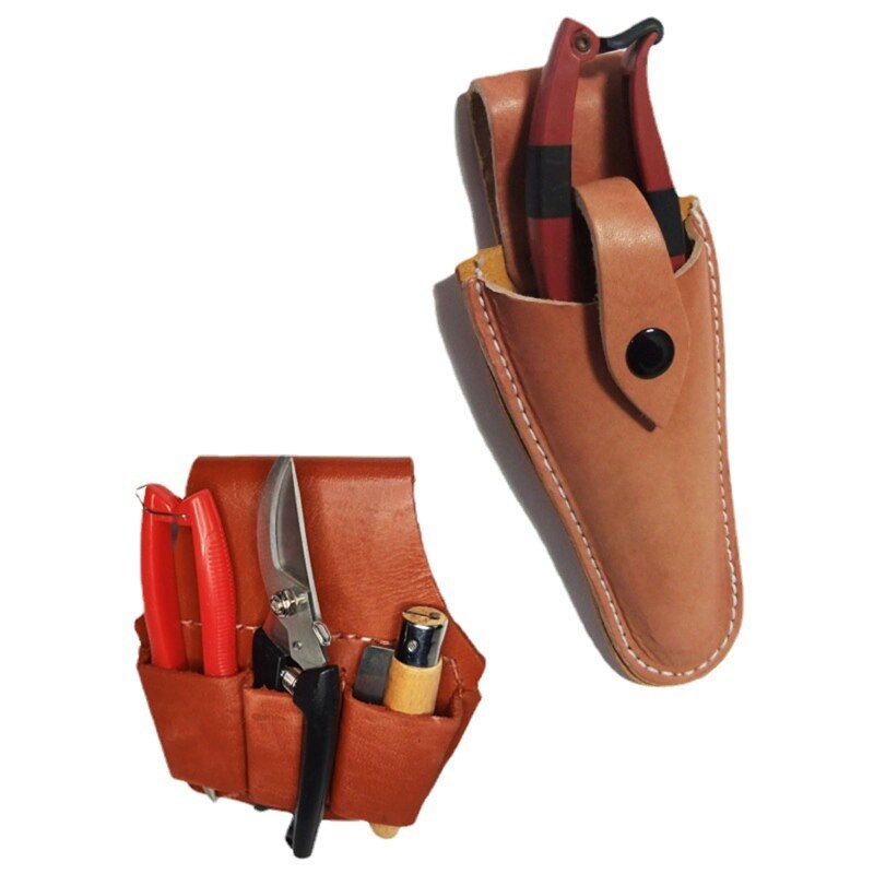 Durable Leather Sheath Pouch Holder Gardening Tools Holster Belt Case for Garden Pruning Pocket for Men Dad