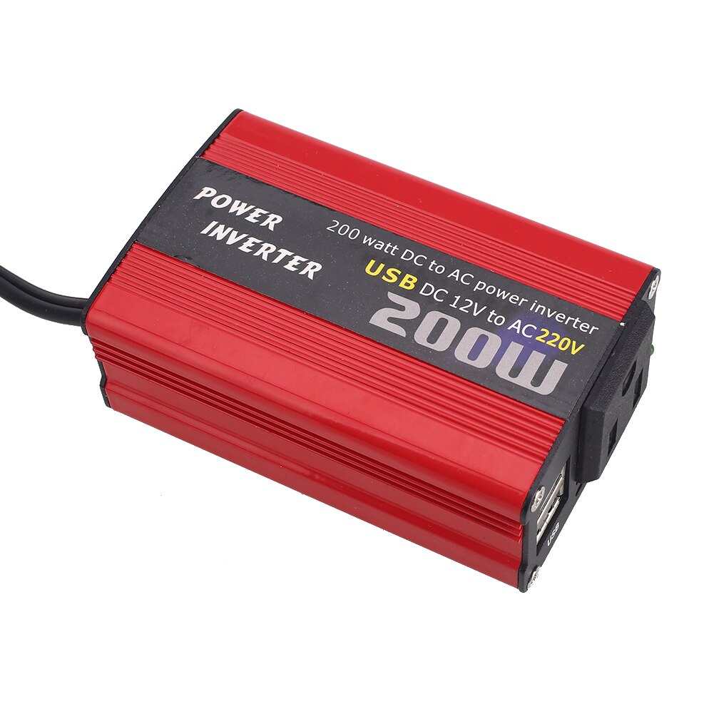 12V DC To 220V AC Car Inverter Home Power Output Converter Portable Adapter Aluminium Alloy Power Inverter
