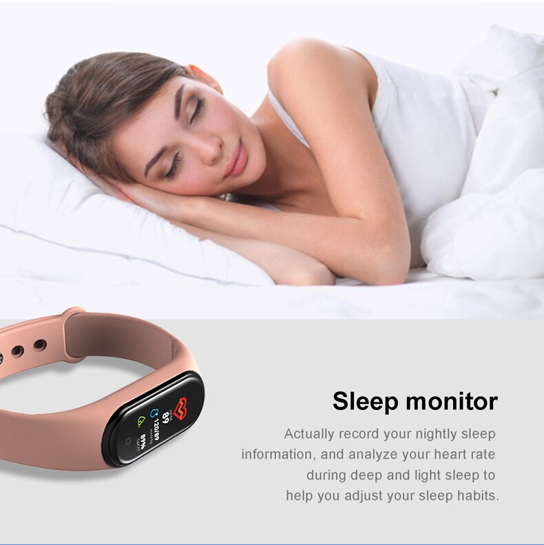 M4 smart armbånd fitness tracker hjertefrekvens blodtryksovervågning bluetooth smart armbånd skridttæller sport smart ure