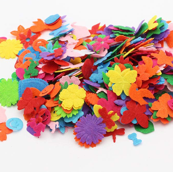 ywzatgits 100pcs/lot Random Mixed Letter Number Polyester Felt Fabric For DIY Toys Cloth Sewing Craft YB0530: Mixed 20g