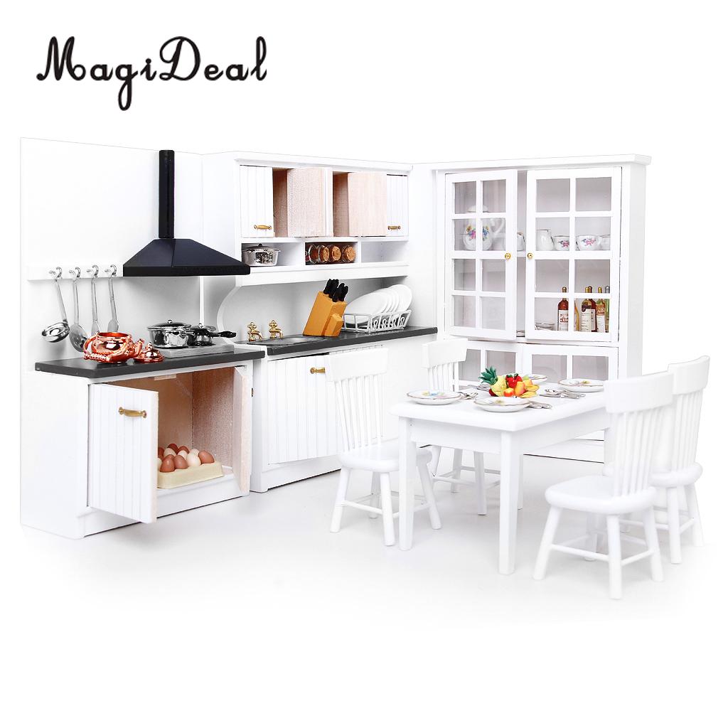 Magideal 1Set 1/12 Schaal Dollhouse Miniatuur Houten Meubels Keuken Accessoires Leven Scène Decoratie Pretend Play Model Speelgoed