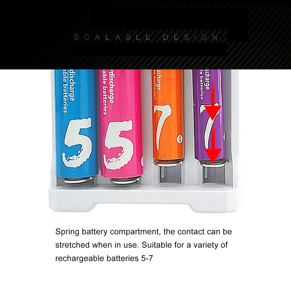 USB Slots Battery Charger Fast Charging Short Circuit Protection AAA and AA Rechargeable Battery Station