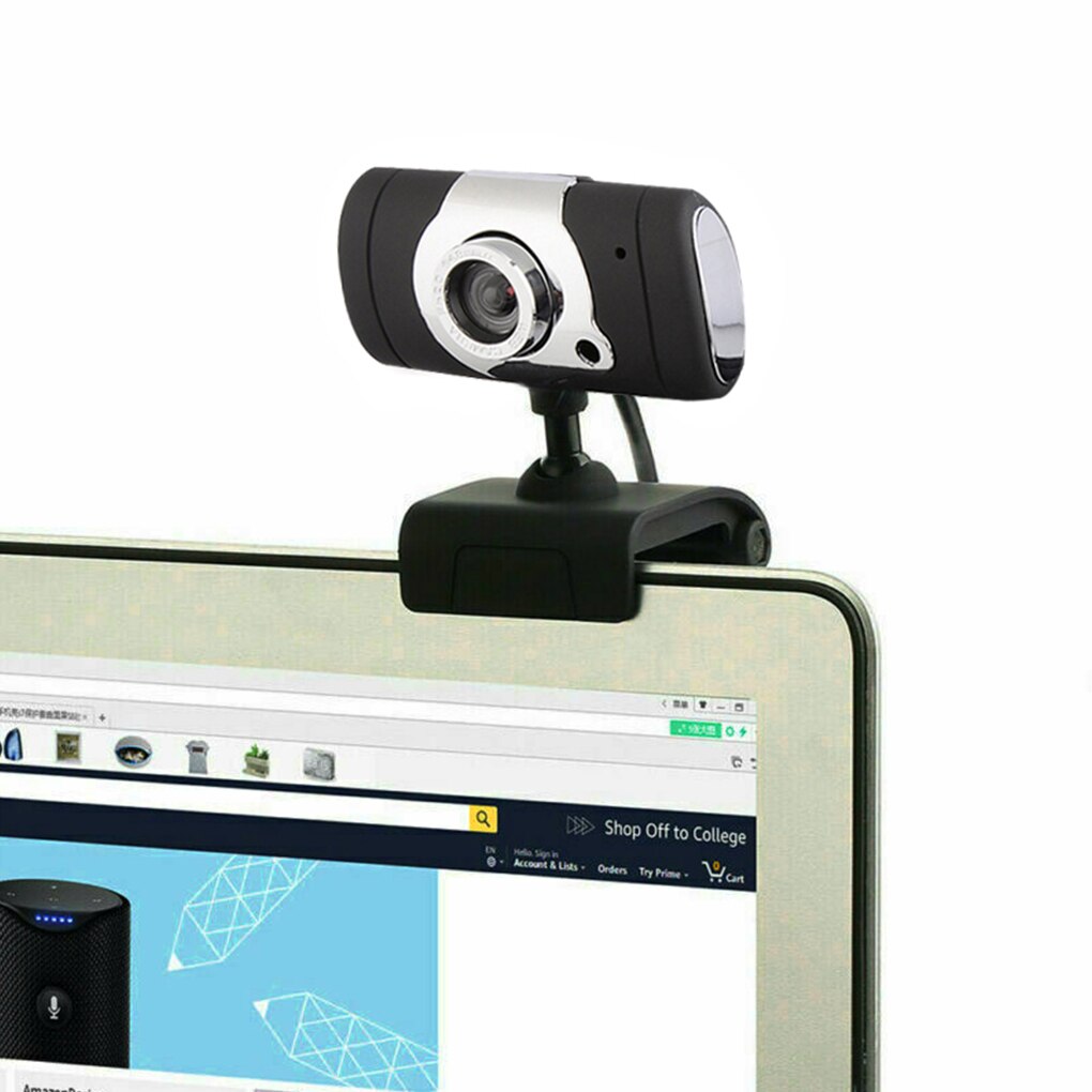 Driver-free Webcam Video Chat Glass Lens 480P 360 Degrees Rotating Webcam for Desktop Computer Laptop